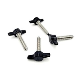 1/4″-20 x 1 1/4″ Thumb Screw T Bolts with Black Butterfly Tee Wing Knob 4 Pack