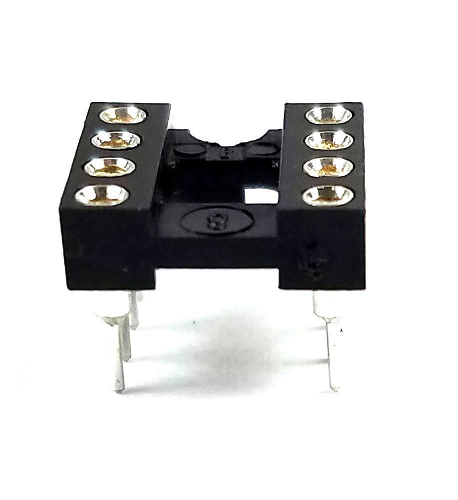 10PCS DIP-8 IC Sockets Machined Round Contact Pins Holes Pitch 2.54mm DIP8 DIP 8