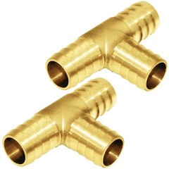 1/2″ Brass Barb Tee Fittings T-Shaped 3 Ways Union 1/2″ Hose Barb Pipe Fittin…