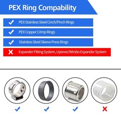 1/2″ Poly PPSU Barb Crimp PEX Fitting, 15pcs Fitting Combo,