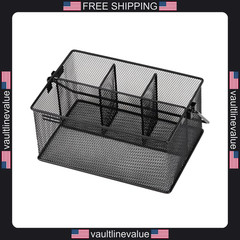 Multi Purpose Storage Caddy 4 Compartment Metal Mesh Kitchen Office Organizer