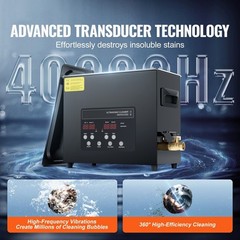 40kHz 60L Ultrasonic Cleaner 180W Heater Timer Stainless
