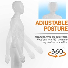 SereneLife Male Mannequin Full Body Torso Dress Form 73”/