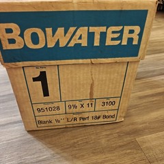 Bowater 9.5×11 Computer Paper Approx 3,100 Sheets Approx 31 lb Open Box