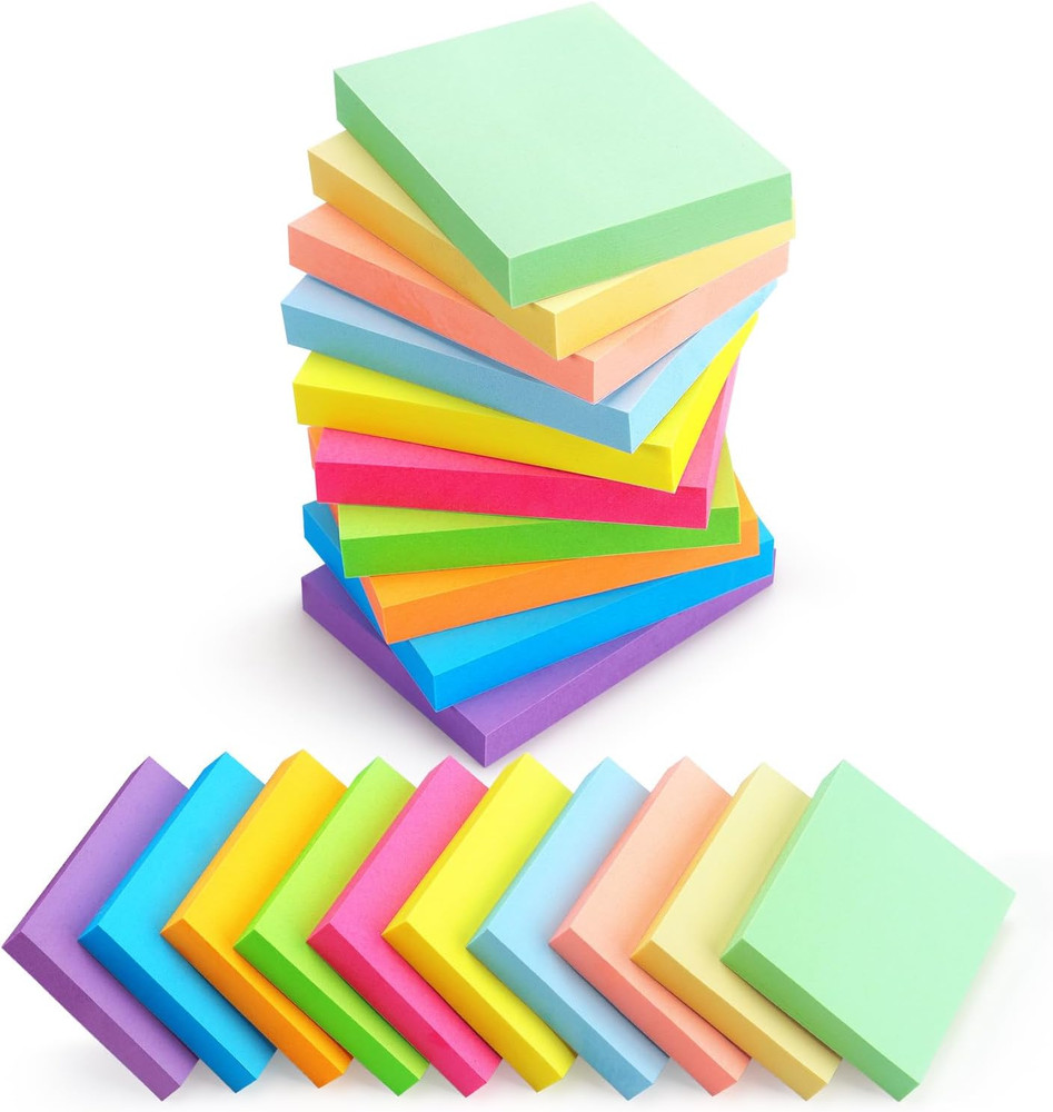 20 Pads Sticky Notes 1.5×2 Inch 10 Colors 100 Sheets Per Pad Mini Notes