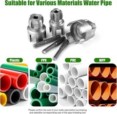 3Pcs PVC Pipe Threader Kit 1/2″ 3/4″ 1″ NPT Dual-Function Internal & External