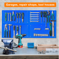 4 Pack Metal Pegboard Panels 24″ x 12″ Heavy Duty Steel Pegboard Wall Organizer