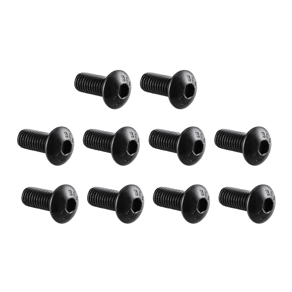 50pack M5x12mm 10.9 Alloy Steel Button Head Hex Socket Cap Screw Bolt Black