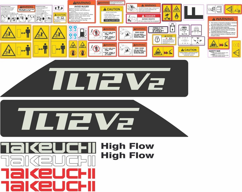 Takeuchi TL12v2 Complete Aftermarket Decal Kit – High quality aftermarket decals