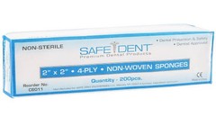 Safe-Dent C6011-1 Sponges Cotton Series 2″X2″ 4-Ply Non-Woven Non-Sterile 200/Pk