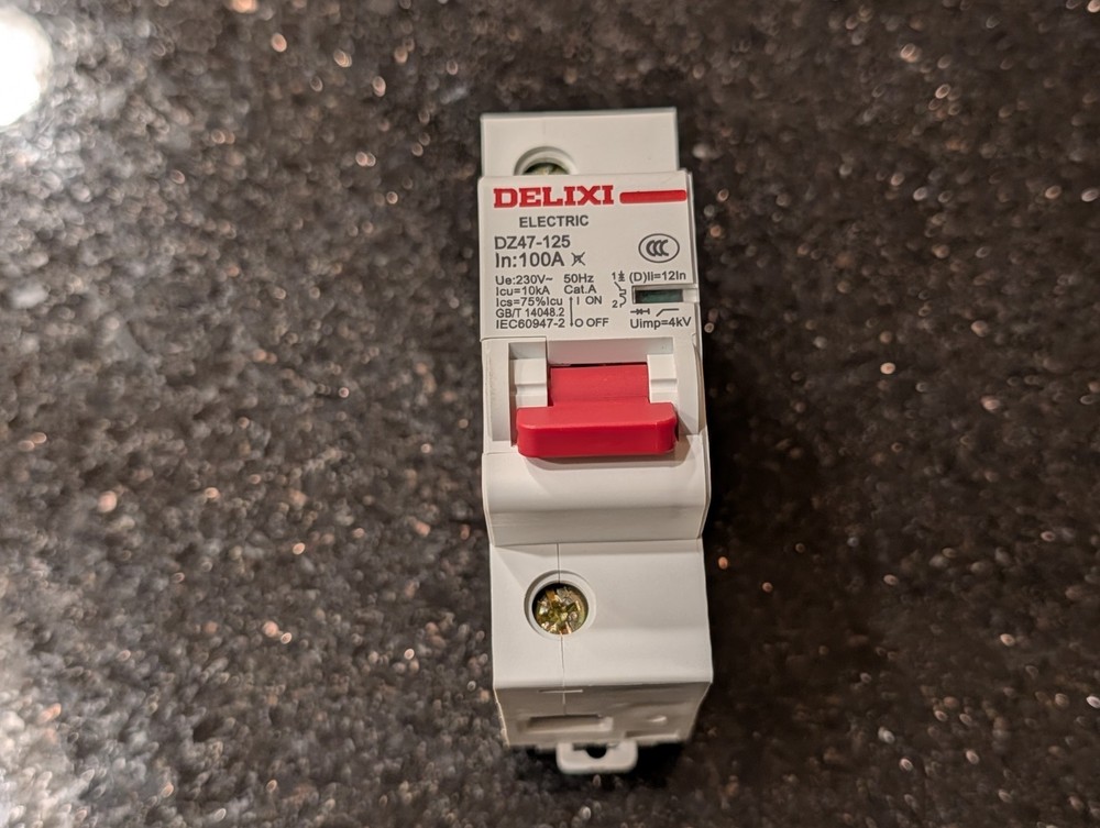 Air Switch, Breaker for Surron/Talaria/Eride 72V Batteries USA- DZ47-125 1P 125A