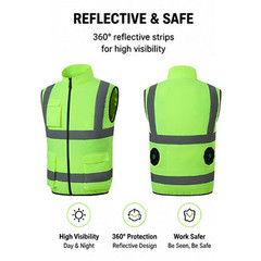 Safety Cooling Vest Jacket with 2 Fans – Air Conditioner Lightweight Vests