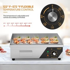 ROVSUN 22″ Commercial Electric Griddle 1600W Countertop Flat Top Grill 122℉-572℉