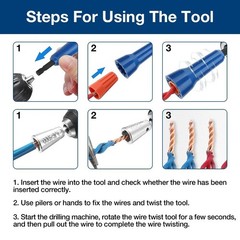 4PCS Wire Stripping Twisting Tool, Electrical Drill Stripper Cable Nut Twister