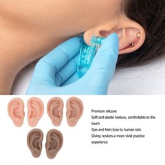 3 Pairs Silicone Ear Model Soft Flexible Ears 3 Colors Artificial Reusable For