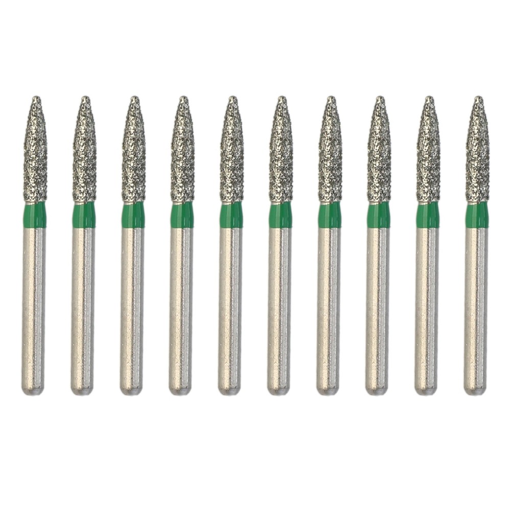 10pcs/pk Dental Diamond Burs FG Flame Ogival End 878K/018C FO-22C Coarse Grit