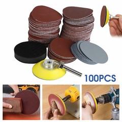 100pcs 2Inch 80-3000 Grit Mixed Sander Sanding Discs Pads Hook & Loop Sandpaper