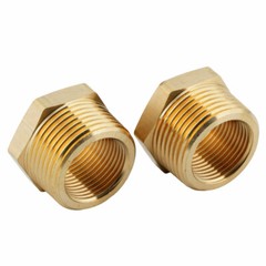 U.S. Solid 2pcs Brass Pipe Fitting Reducer Bushing, MNPT 1″ x FNPT 3/4″