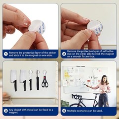 6 Pack Powerful Neodymium Magnets with Adhesive – Perfect for DIY & Classroom