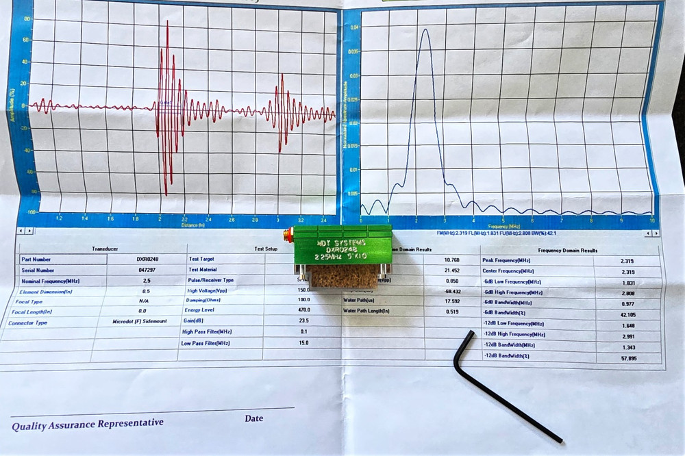 NDT Dual Element Contact Probe, NDT Systems Type DXR0248, 2.25 MHz