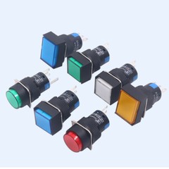 Round Rectangle Push Button Switch LED Light Momentary Latching 16mm 12/24/220V