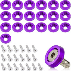 20PC M6 Fender Washer Bolt Kit Aluminum Alloy Anodized Car Engine Bay Dress Up