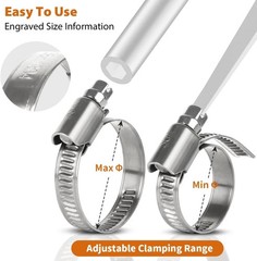 Heavy Duty Hose Clamp, Stainless Steel Hose Clamps Assortment 1/4 to 1-1/2 Inch