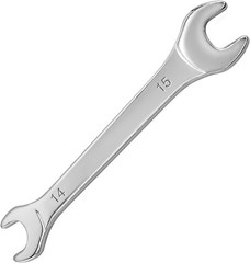 Litoexpe Thin Open End Wrench, Metric 14mm x 15mm, Slim x Silver