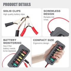12V Car Battery Alternator Tester Automotive Battery Analyzer Car Load Tester