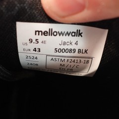Mellow Walk Shoes Men 9.5 4E Black Jack 4 500089 Leather Steel Toe Safety NWT