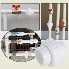 1-1/2″ PVC Union Pipe Fitting, 1.5″ Slip Coupling 1-1/2 inch, White