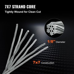 T316 Stainless Steel Cable 1/8″ 7×7 Steel Wire Rope Cable 500FT Cable Railing