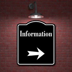 Information Right Arrow BLACK Aluminum Composite Sign