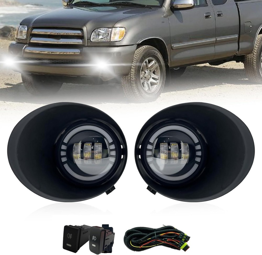 LED&DRL Fog Lights fit for 2007 2008 2009 2010 2011 2012 2013 Toyota Tundra, A