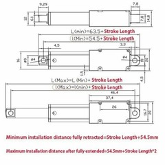 12V Electric Micro Linear Actuator 1.2″ 2″ 3″ 4″ Stroke Fast Speed Up To 6inch/s
