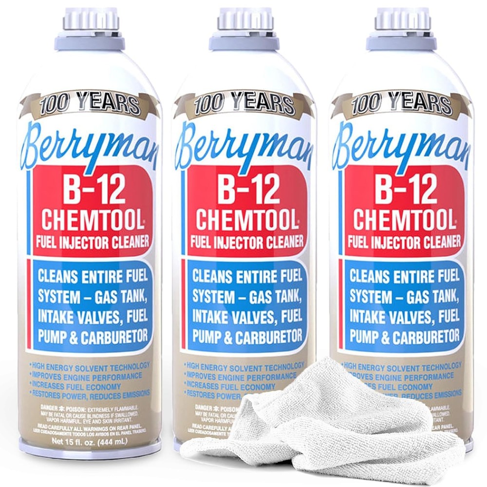 Berryman B12 Chemtool Fuel Injector Cleaner Solution 15oz Carburetor Towel