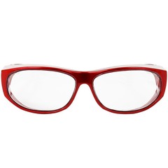 Global Vision Escort Safety Glasses Fits Over Most Eyewear Red with Clear Lens