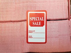 1000 Red White Special Sale Coupon Merchandise Price Tags Large Unstrung Label