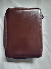 Franklin Covey 7-Ring Classic Zip Planner Office Binder Vintage Brown Leather