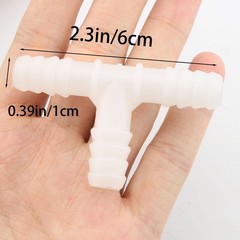 WELWIK 10pcs Plastic Hose Barb 3/8″ Barbed T Shaped Tee Type 3/8 Inch, White