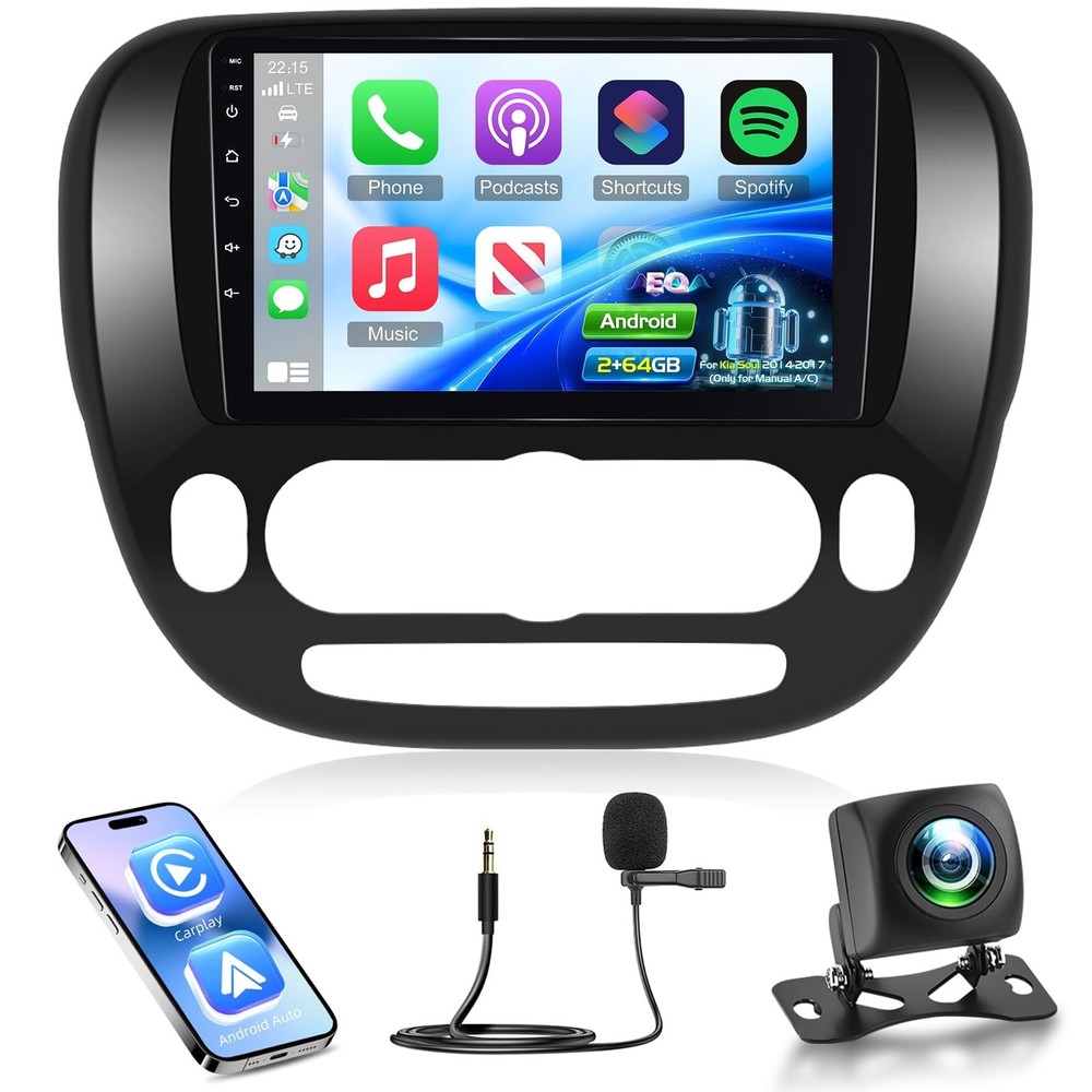 2G+64G Radio for Kia Soul 2014-2017 (Only for Manual A/C), 9 inch Android Tou…