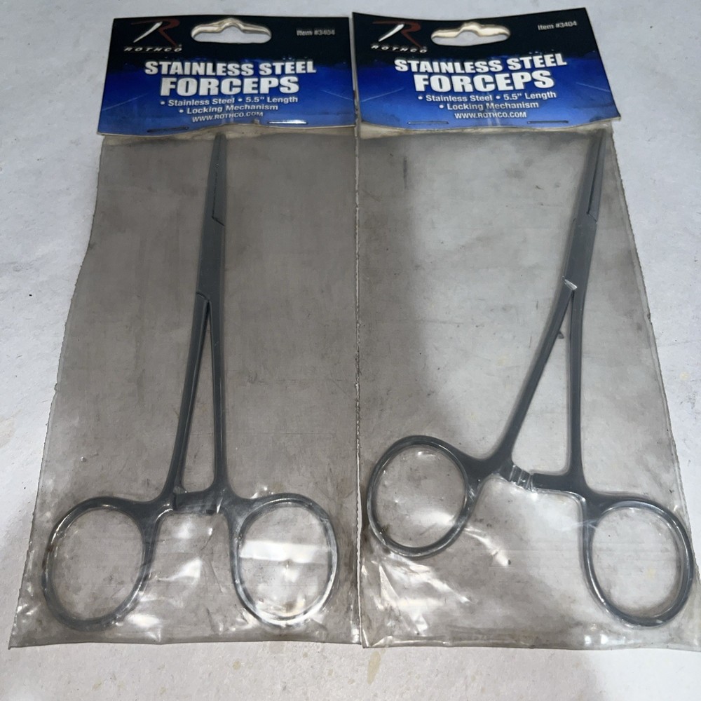 Rothco Stainless Steel Forceps Lot of 2