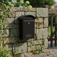 Metal Mailbox Decorative Outdoor Mail Box Powder-Coat Finish for Garden