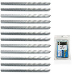 12 Pack 1/4-20 x 4 Inch Hanger Bolts Silver 1/4-20″x4″-12PCS