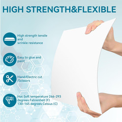 5 Pack White Plastic Sheets 8X12X0.04In Flexible High Tensile Plastic Sheets Har