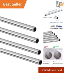 1/2 Inch Stainless Steel Tube 10 Inch Length Pack of 4 Festool DIY Construction