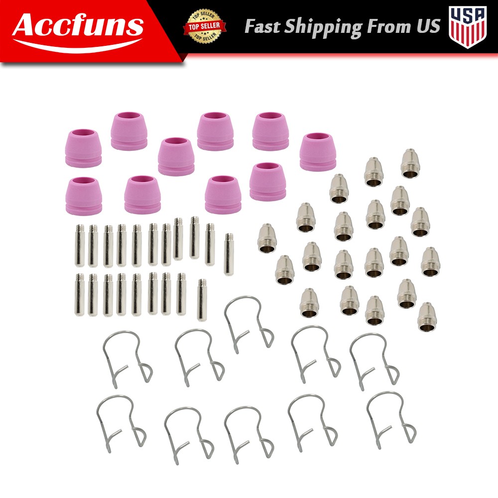 60pcs Plasma Cutter Torch Consumables Kit for SG-55, AG-60, WSD-60 CUT50 60Amp