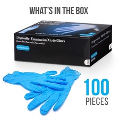 Serenelife 100 Pcs. Soft Industrial Gloves -Nitrile & Vinyl Gloves (small size)