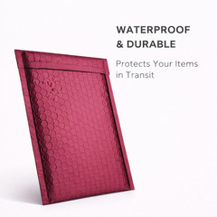 Matte Metallic Bordeaux Poly Bubble Mailers 6.5 x 10 | Padded Shipping Envelopes