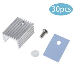 30Pcs TO220 Aluminum Heatsink & Insulator/Mounting Kits for MOSFET